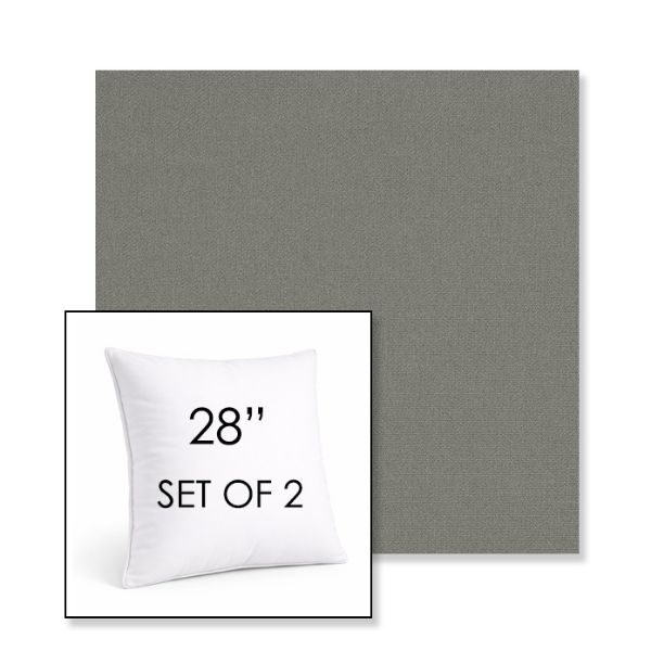 Picture of Canvas Charcoal | Set of 2 | Sunbrella 28" Square Outdoor Throw Pillows with Premium Inserts