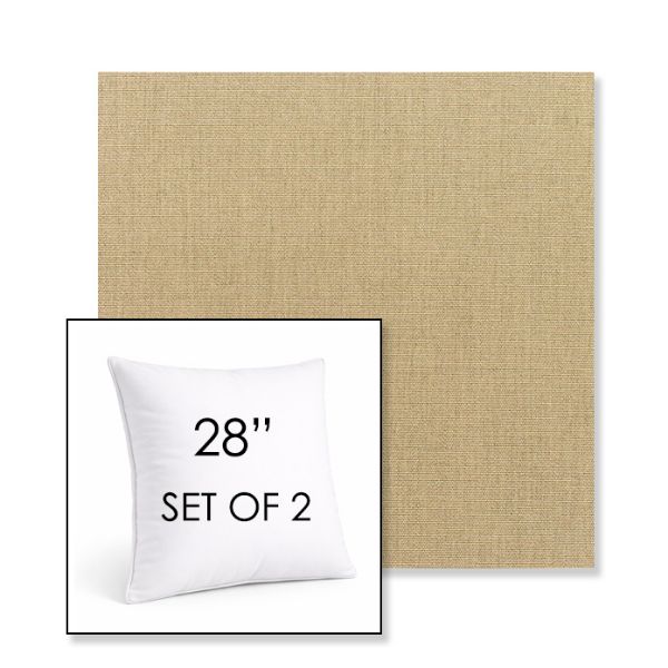 Picture of Canvas Heather Beige | Set of 2 | Sunbrella 28" Square Outdoor Throw Pillows with Premium Inserts
