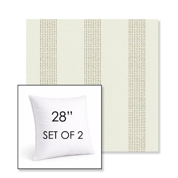 Picture of Caper Linen | Set of 2 | Sunbrella 28" Square Outdoor Throw Pillows with Premium Inserts
