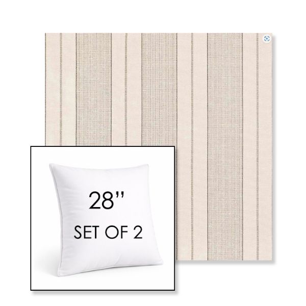 Picture of Carlo Graphite | Set of 2 | Sunbrella 28" Square Outdoor Throw Pillows with Premium Inserts