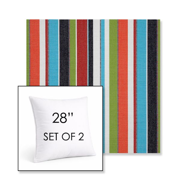 Picture of Carousel Confetti | Set of 2 | Sunbrella 28" Square Outdoor Throw Pillows with Premium Inserts