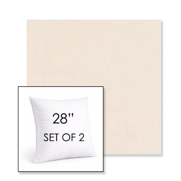 Picture of Cast Bisque | Set of 2 | Sunbrella 28" Square Outdoor Throw Pillows with Premium Inserts