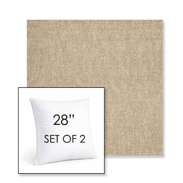 Picture of Chartres Malt | Set of 2 | Sunbrella 28" Square Outdoor Throw Pillows with Premium Inserts