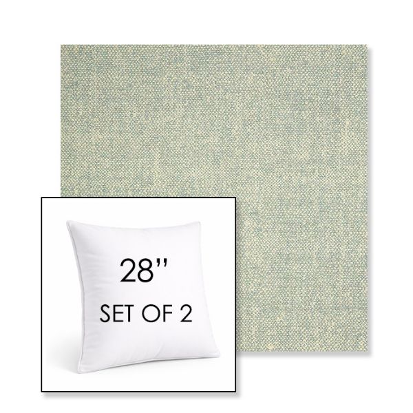 Picture of Chartres Mist | Set of 2 | Sunbrella 28" Square Outdoor Throw Pillows with Premium Inserts