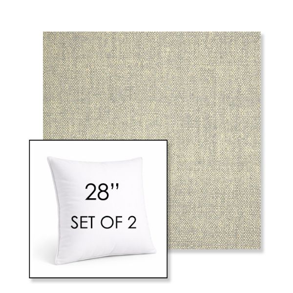 Picture of Chartres Pebble | Set of 2 | Sunbrella 28" Square Outdoor Throw Pillows with Premium Inserts