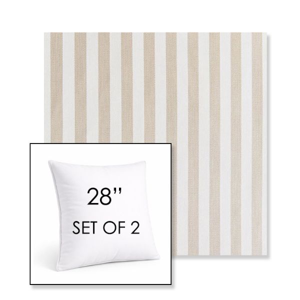 Picture of Costa Driftwood | Set of 2 | Sunbrella 28" Square Outdoor Throw Pillows with Premium Inserts