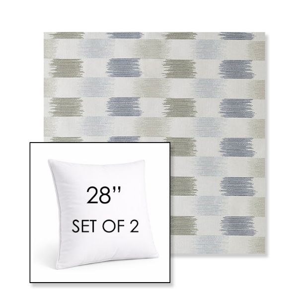Picture of Dream Mist | Set of 2 | Sunbrella 28" Square Outdoor Throw Pillows with Premium Inserts