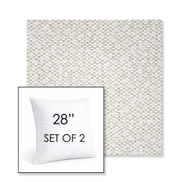 Picture of Dumont Stucco | Set of 2 | Sunbrella 28" Square Outdoor Throw Pillows with Premium Inserts