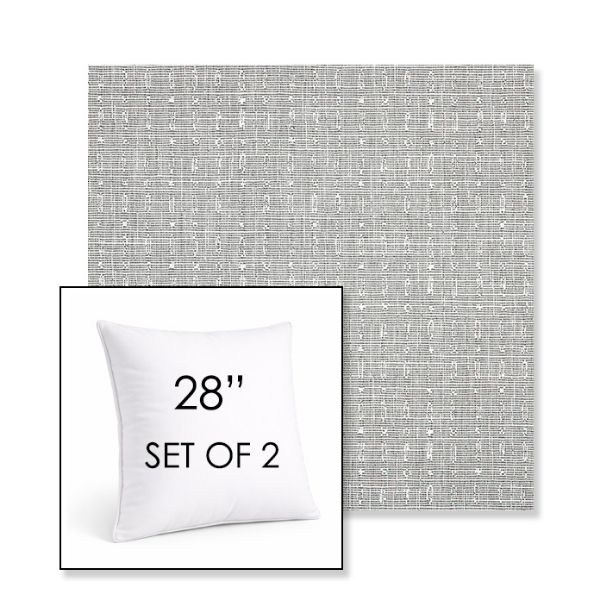 Picture of Embrace Pewter | Set of 2 | Sunbrella 28" Square Outdoor Throw Pillows with Premium Inserts