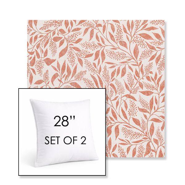 Picture of Exquisite Guava | Set of 2 | Sunbrella 28" Square Outdoor Throw Pillows with Premium Inserts