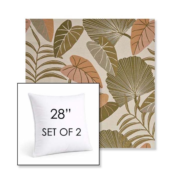 Picture of Fernie Mimosa | Set of 2 | Sunbrella 28" Square Outdoor Throw Pillows with Premium Inserts