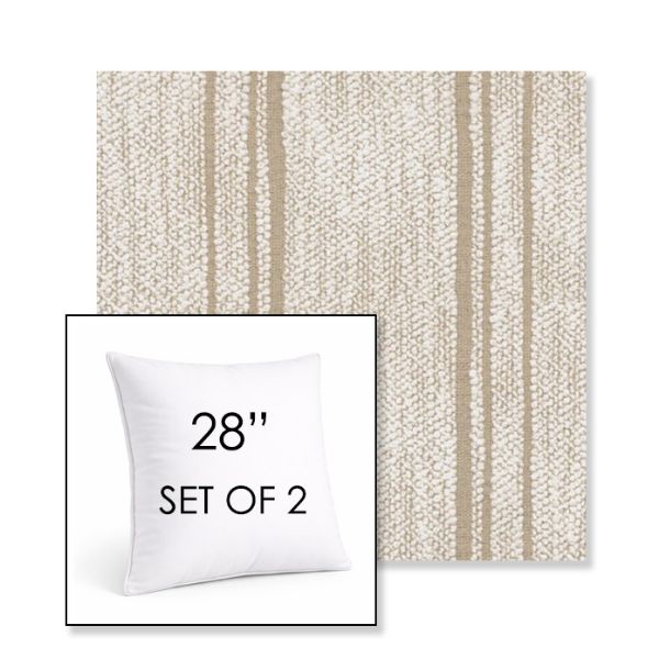 Picture of Harvest Kaolin | Set of 2 | Sunbrella 28" Square Outdoor Throw Pillows with Premium Inserts