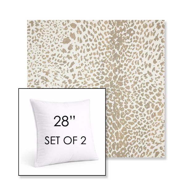 Picture of Instinct Dune | Set of 2 | Sunbrella 28" Square Outdoor Throw Pillows with Premium Inserts