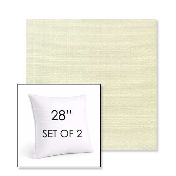 Picture of Linen Natural | Set of 2 | Sunbrella 28" Square Outdoor Throw Pillows with Premium Inserts