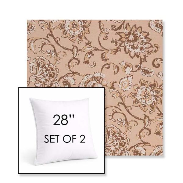 Picture of Martha Floral Dogwood | Set of 2 | Sunbrella 28" Square Outdoor Throw Pillows with Premium Inserts
