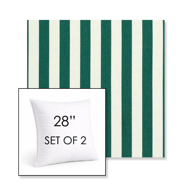 Picture of Mason Forest Green | Set of 2 | Sunbrella 28" Square Outdoor Throw Pillows with Premium Inserts