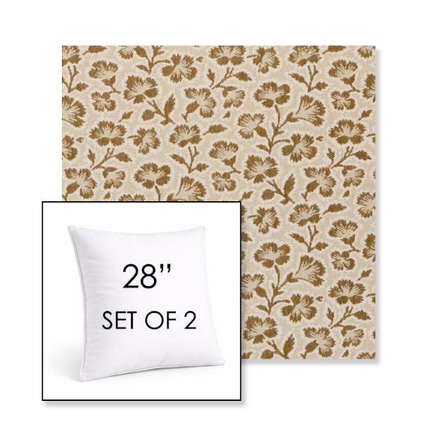 Picture of Mia Toffee | Set of 2 | Sunbrella 28" Square Outdoor Throw Pillows with Premium Inserts