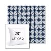 Picture of Midori Indigo | Set of 2 | Sunbrella 28" Square Outdoor Throw Pillows with Premium Inserts