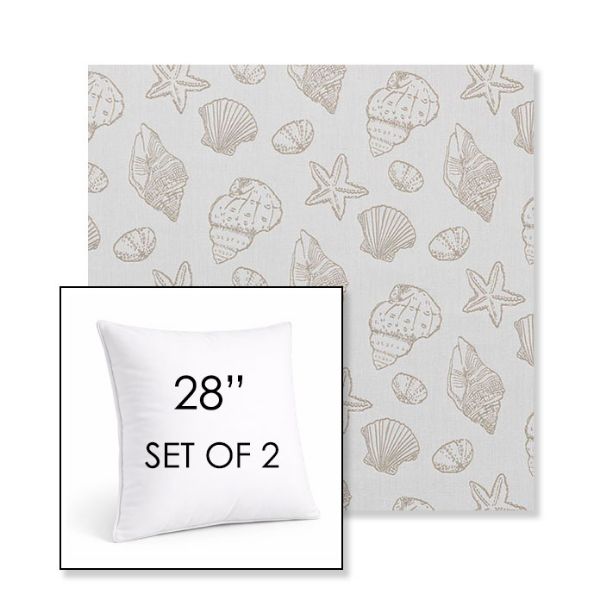 Picture of Nantucket Suntan | Set of 2 | Sunbrella 28" Square Outdoor Throw Pillows with Premium Inserts