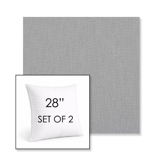 Picture of Natte Grey Chine | Set of 2 | Sunbrella 28" Square Outdoor Throw Pillows with Premium Inserts