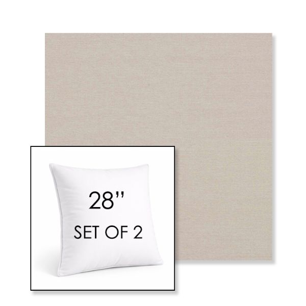 Picture of Natte Linen Chalk | Set of 2 | Sunbrella 28" Square Outdoor Throw Pillows with Premium Inserts