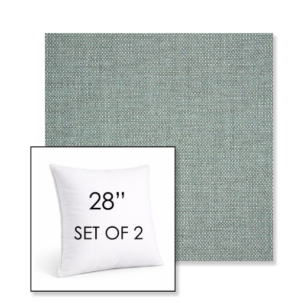 Picture of Piazza Mist | Set of 2 | Sunbrella 28" Square Outdoor Throw Pillows with Premium Inserts