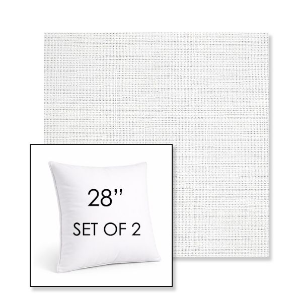 Picture of Piazza White | Set of 2 | Sunbrella 28" Square Outdoor Throw Pillows with Premium Inserts