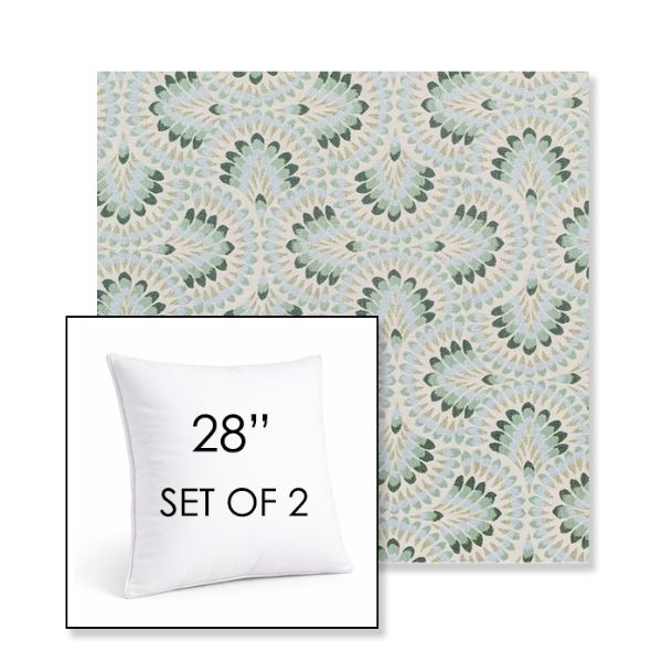 Picture of Plume Spring | Set of 2 | Sunbrella 28" Square Outdoor Throw Pillows with Premium Inserts