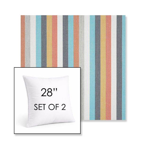 Picture of Surround Sunrise | Set of 2 | Sunbrella 28" Square Outdoor Throw Pillows with Premium Inserts