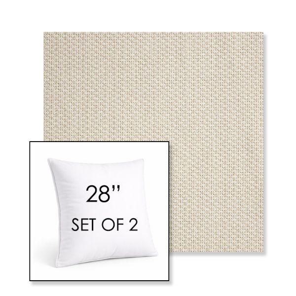Picture of Tailored Snow | Set of 2 | Sunbrella 28" Square Outdoor Throw Pillows with Premium Inserts