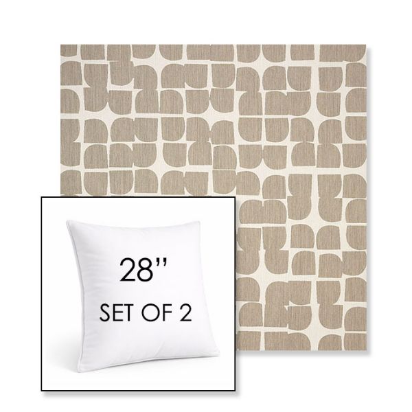 Picture of Toggle Driftwood | Set of 2 | Sunbrella 28" Square Outdoor Throw Pillows with Premium Inserts