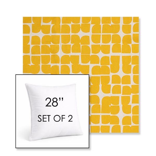 Picture of Toggle Lemon Drop | Set of 2 | Sunbrella 28" Square Outdoor Throw Pillows with Premium Inserts