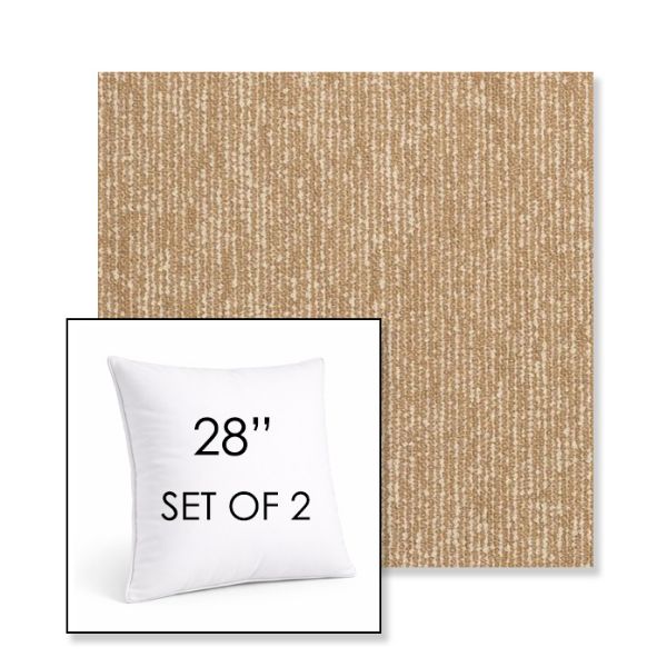 Picture of Vista Sand | Set of 2 | Sunbrella 28" Square Outdoor Throw Pillows with Premium Inserts