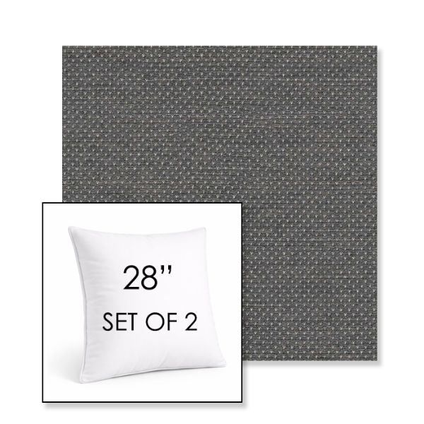 Picture of Wadi Steel | Set of 2 | Sunbrella 28" Square Outdoor Throw Pillows with Premium Inserts