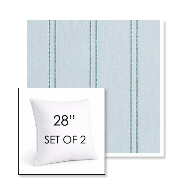 Picture of Wayward Sky | Set of 2 | Sunbrella 28" Square Outdoor Throw Pillows with Premium Inserts