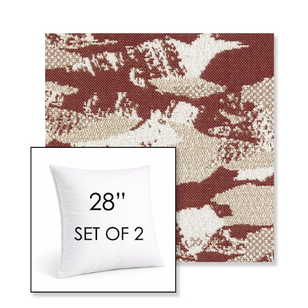Picture of Yama Erable | Set of 2 | Sunbrella 28" Square Outdoor Throw Pillows with Premium Inserts
