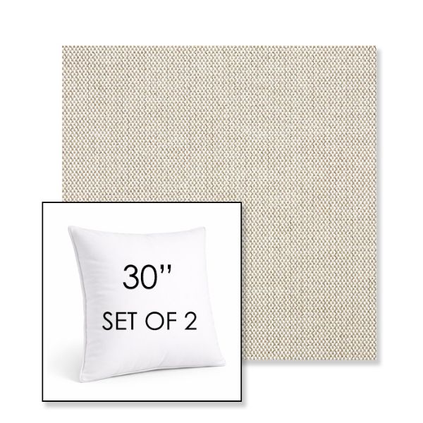 Picture of Blend Linen | Set of 2 | Sunbrella 30" Square Outdoor Throw Pillows with Premium Inserts