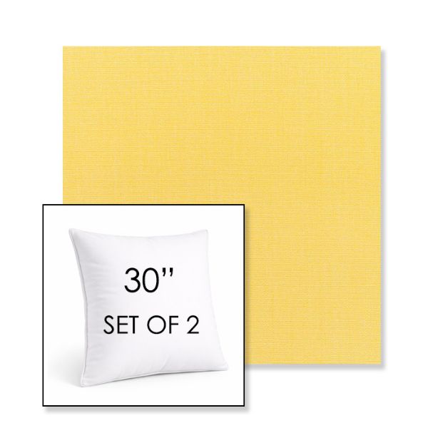 Picture of Canvas Buttercup | Set of 2 | Sunbrella 30" Square Outdoor Throw Pillows with Premium Inserts