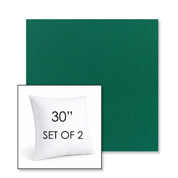 Picture of Canvas Forest Green | Set of 2 | Sunbrella 30" Square Outdoor Throw Pillows with Premium Inserts