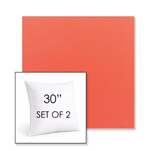 Picture of Canvas Melon | Set of 2 | Sunbrella 30" Square Outdoor Throw Pillows with Premium Inserts