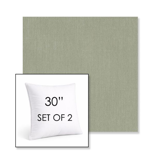 Picture of Canvas Seasalt | Set of 2 | Sunbrella 30" Square Outdoor Throw Pillows with Premium Inserts