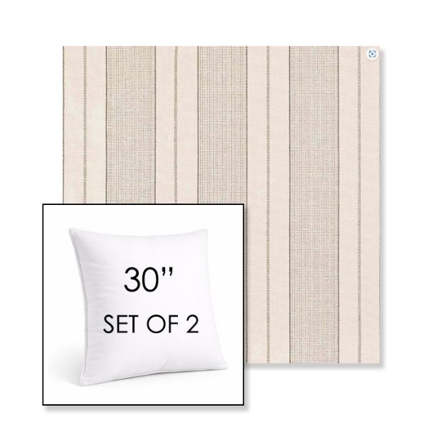 Picture of Carlo Graphite | Set of 2 | Sunbrella 30" Square Outdoor Throw Pillows with Premium Inserts