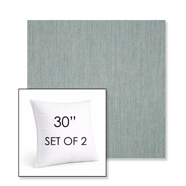 Picture of Cast Mist | Set of 2 | Sunbrella 30" Square Outdoor Throw Pillows with Premium Inserts