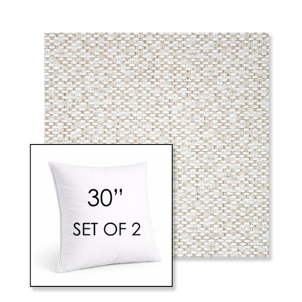 Picture of Dumont Stucco | Set of 2 | Sunbrella 30" Square Outdoor Throw Pillows with Premium Inserts