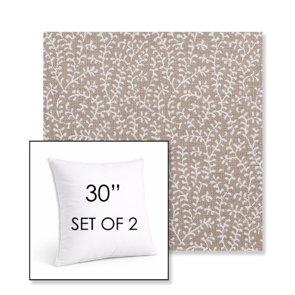 Picture of Eberly Linen | Set of 2 | Sunbrella 30" Square Outdoor Throw Pillows with Premium Inserts