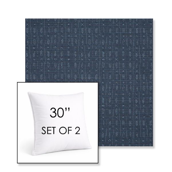 Picture of Embrace Indigo | Set of 2 | Sunbrella 30" Square Outdoor Throw Pillows with Premium Inserts