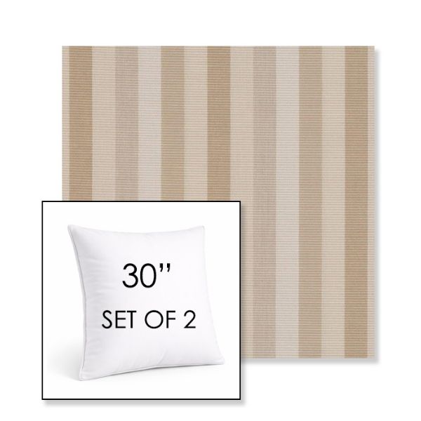 Picture of Entice Linen | Set of 2 | Sunbrella 30" Square Outdoor Throw Pillows with Premium Inserts