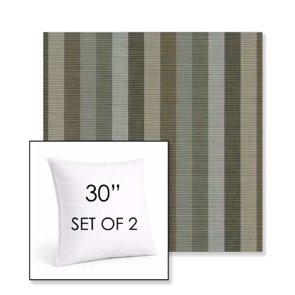 Picture of Entice Moss | Set of 2 | Sunbrella 30" Square Outdoor Throw Pillows with Premium Inserts