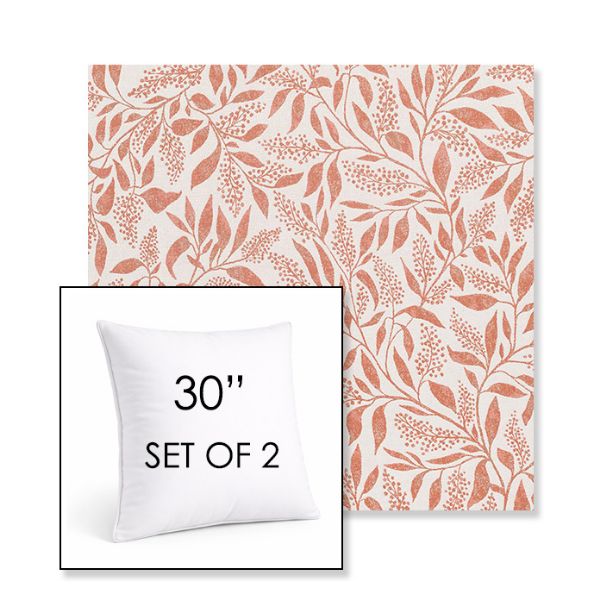 Picture of Exquisite Guava | Set of 2 | Sunbrella 30" Square Outdoor Throw Pillows with Premium Inserts
