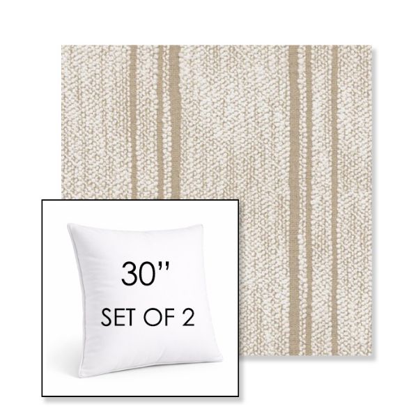 Picture of Harvest Kaolin | Set of 2 | Sunbrella 30" Square Outdoor Throw Pillows with Premium Inserts